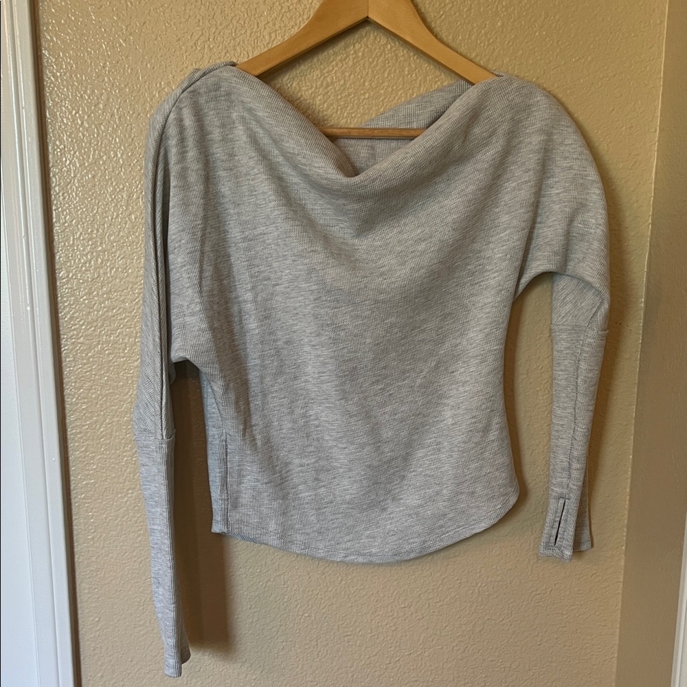 We The Free Gray Off-Shoulder Sweater